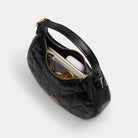 Coach Emily Shoulder Bag With Quilting Gold Black