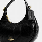 Coach Emily Shoulder Bag With Quilting Gold Black