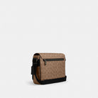 Coach Jack Messenger Bag In Signature Canvas Gunmetal Tan Black