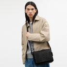 Coach Jack Messenger Bag In Signature Canvas Silver Black Signature