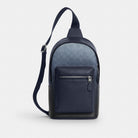 Coach West Pack In Ombre Signature Canvas Silver Blue