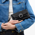 Coach Ashton Wristlet Silver Black