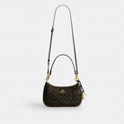 Coach Teri Shoulder Bag In Loved Signature Canvas With Charms Gold Brown