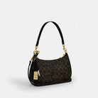 Coach Teri Shoulder Bag In Loved Signature Canvas With Charms Gold Brown