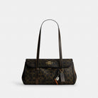 Coach Bridget Flap Shoulder Bag In Loved Signature Canvas With Charms Gold Brown