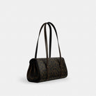 Coach Bridget Flap Shoulder Bag In Loved Signature Canvas With Charms Gold Brown