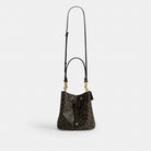 Coach Rowan Bucket Bag In Loved Signature Canvas With Charms Gold Brown