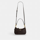 Coach Teri Shoulder Bag With Floral Applique Gold Maple