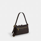 Coach Etta Small Flap Shoulder Bag With Floral Applique Gold Maple