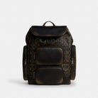 Coach Finn Backpack In Loved Signature Canvas Gunmetal Brown