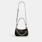 Coach Teri Shoulder Bag With Quilting Gold Black