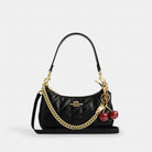 Coach Teri Shoulder Bag With Quilting Gold Black