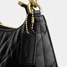 Coach Teri Shoulder Bag With Quilting Gold Black