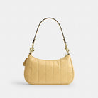 Coach Teri Shoulder Bag With Quilting Gold Soft Yellow