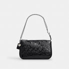 Coach Nolita 19 In Signature Leather With Heart Charm Silver Black