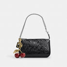 Coach Nolita 19 In Signature Leather With Heart Charm Silver Black