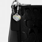 Coach Nolita 19 In Signature Leather With Heart Charm Silver Black