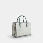 Coach Maggie Small Tote Bag In Signature Canvas Silver Chalk Blue