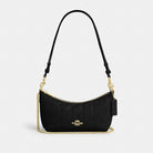 Coach Caitlin Shoulder Bag With Quilting Gold Black