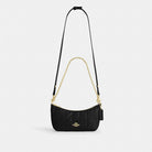 Coach Caitlin Shoulder Bag With Quilting Gold Black