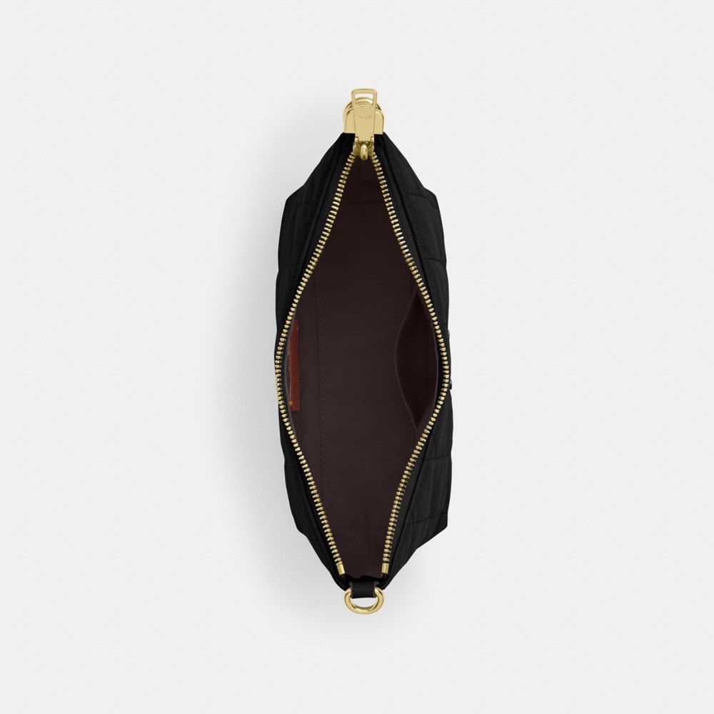 Coach Caitlin Shoulder Bag With Quilting Gold Black