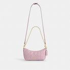 Coach Caitlin Shoulder Bag With Quilting Gold Carnation