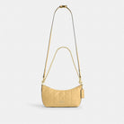 Coach Caitlin Shoulder Bag With Quilting Gold Soft Yellow