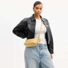 Coach Caitlin Shoulder Bag With Quilting Gold Soft Yellow