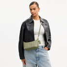 Coach Caitlin Shoulder Bag With Quilting Gold Pistachio