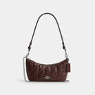 Coach Caitlin Shoulder Bag With Quilting Silver Maple