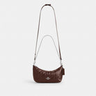 Coach Caitlin Shoulder Bag With Quilting Silver Maple