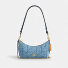 Coach Caitlin Shoulder Bag With Quilting Gold Indigo