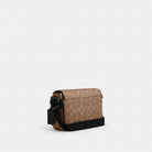 Coach Jack Small Flap Crossbody Bag In Signature Canvas Gunmetal Tan Black