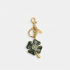 Coach Four Leaf Clover Bag Charm Brass Green Multi