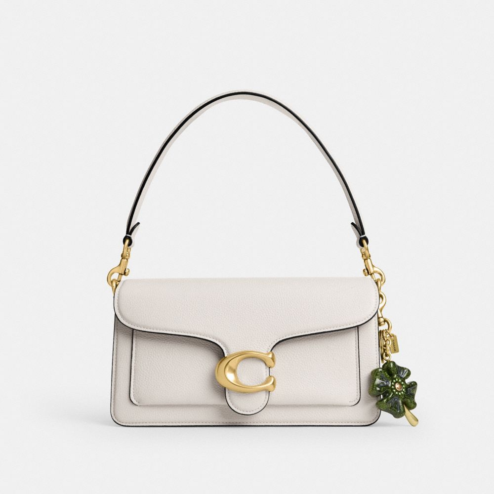 Coach Four Leaf Clover Bag Charm Brass Green Multi