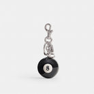 Coach Eight Ball Bag Charm Silver Black