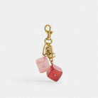 Coach Dice Bag Charm Gold Pink Multi