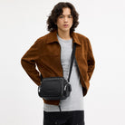 Coach Fletcher Crossbody Bag In Signature Canvas Silver Black Signature