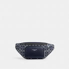 Coach Racer Small Belt Bag In Signature Canvas Silver Denim Chalk