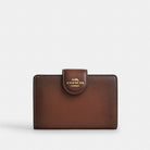 Coach Medium Corner Zip Wallet Gold Redwood