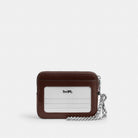 Coach Zip Card Case With Quilting Silver Maple
