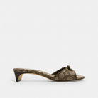 Women's Coach Bow Kitten Heel Sandal In Signature Jacquard Oak Maple