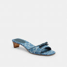 Women's Coach Bow Kitten Heel Sandal In Signature Denim Indigo