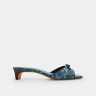 Women's Coach Bow Kitten Heel Sandal In Signature Denim Indigo