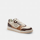Men's Coach Soho Sneaker With Patent Signature Brown Maple