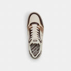 Men's Coach Soho Sneaker With Patent Signature Brown Maple