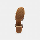 Women's Coach Block Heel Sandal In Signature Jacquard Oak Maple
