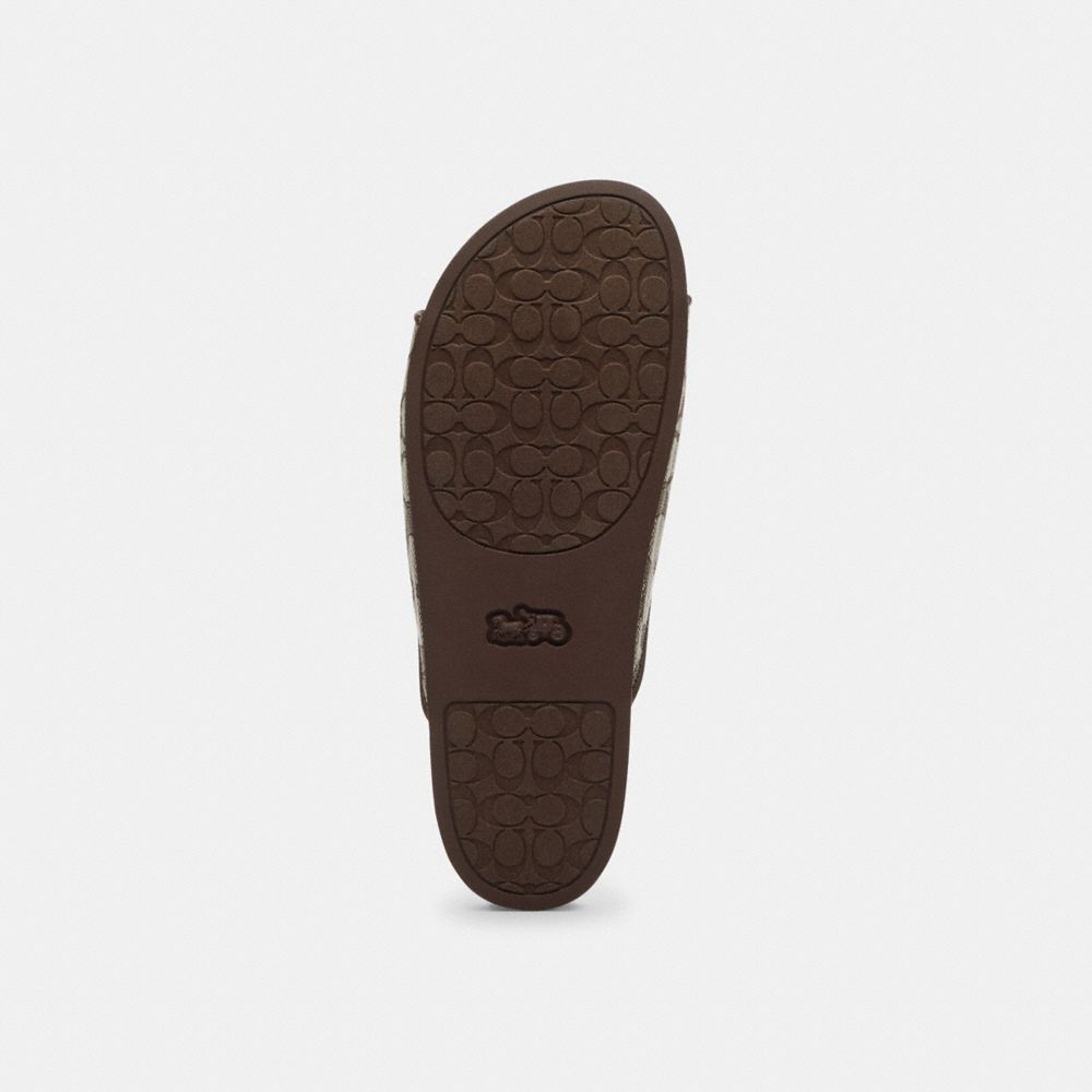 Women's Coach Two Band Buckle Sandal In Signature Jacquard Oak