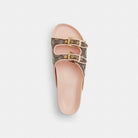 Women's Coach Two Band Buckle Sandal In Signature Jacquard Oak Candy Pink