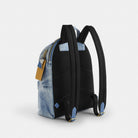 Coach Taylor Small Backpack In Loved Denim Gold Light Indigo